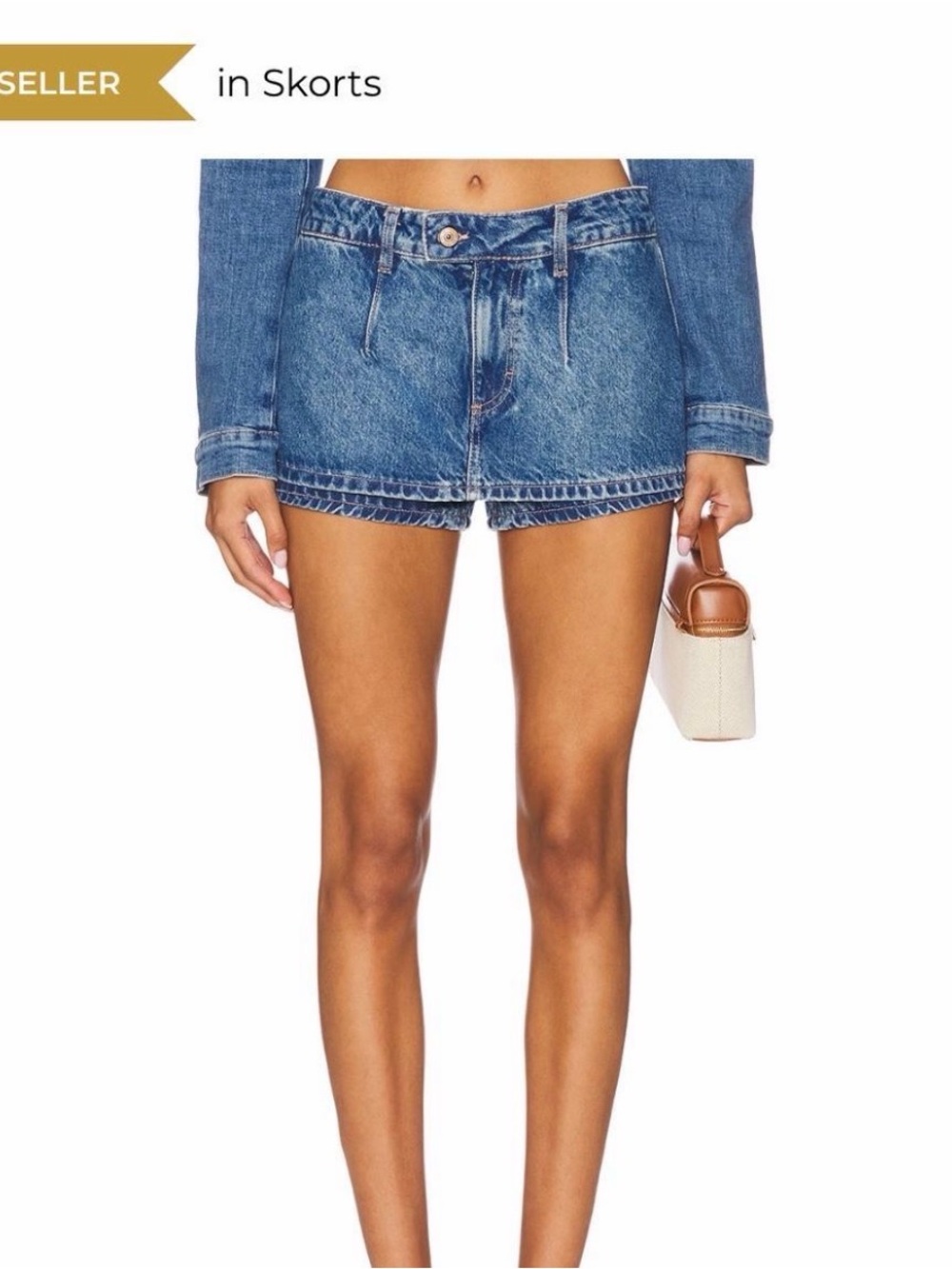 Free People Blue Denim Skort Shorts